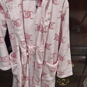 Juicy Couture Pink JC Logo Plush Robe